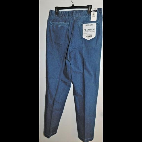 Haggar Men's Stretch Denim Jean Flat Front Pants Classic Fit Sz 36x32 NWT - Picture 2 of 4